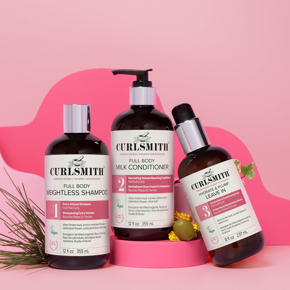CURLSMITH before and after curls displaying visible fullness improvement