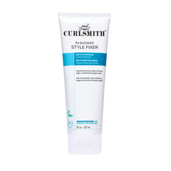 CURLSMITH front pouch showing product label and strong hold benefit