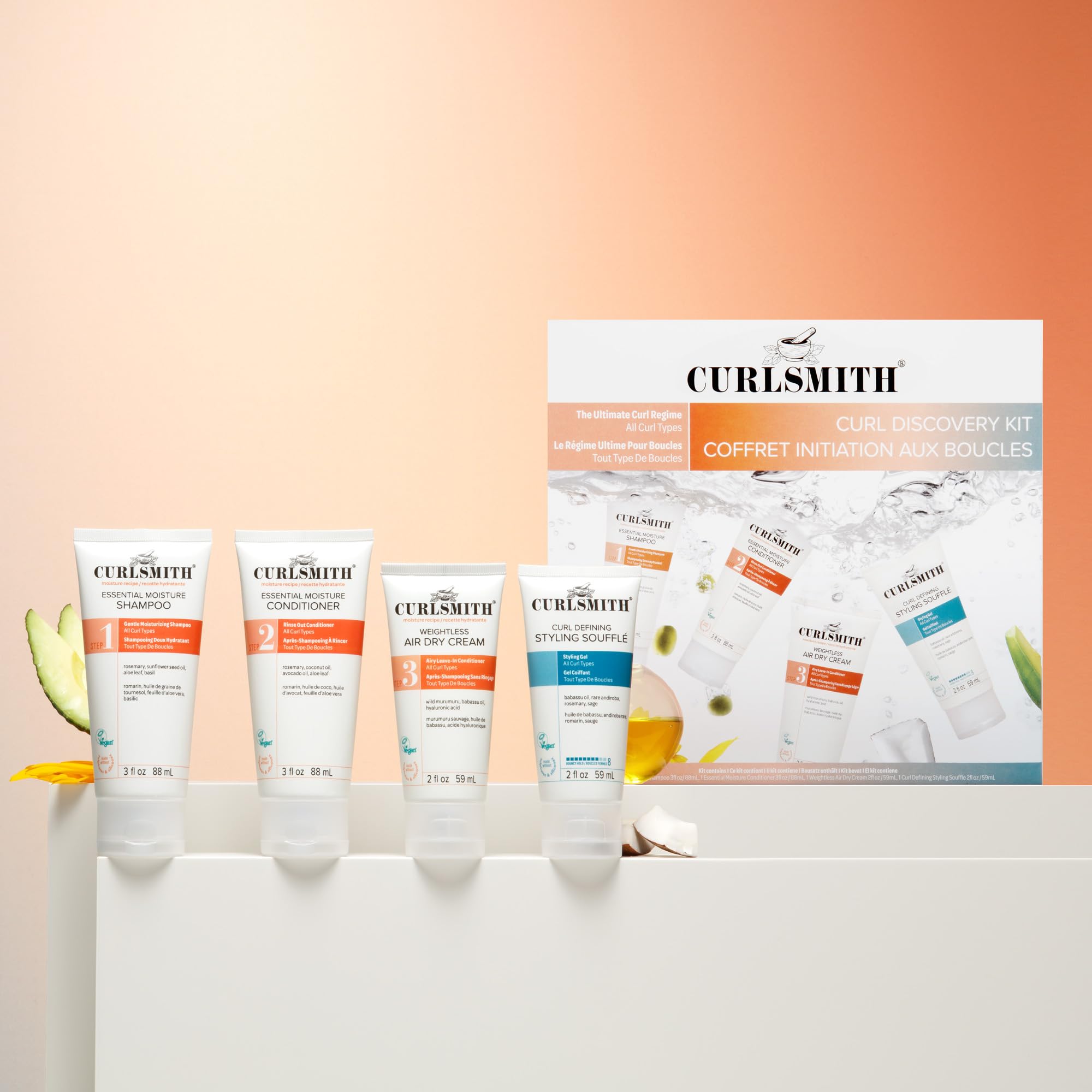 CURLSMITH product label close-up highlighting vegan and cruelty-free credentials
