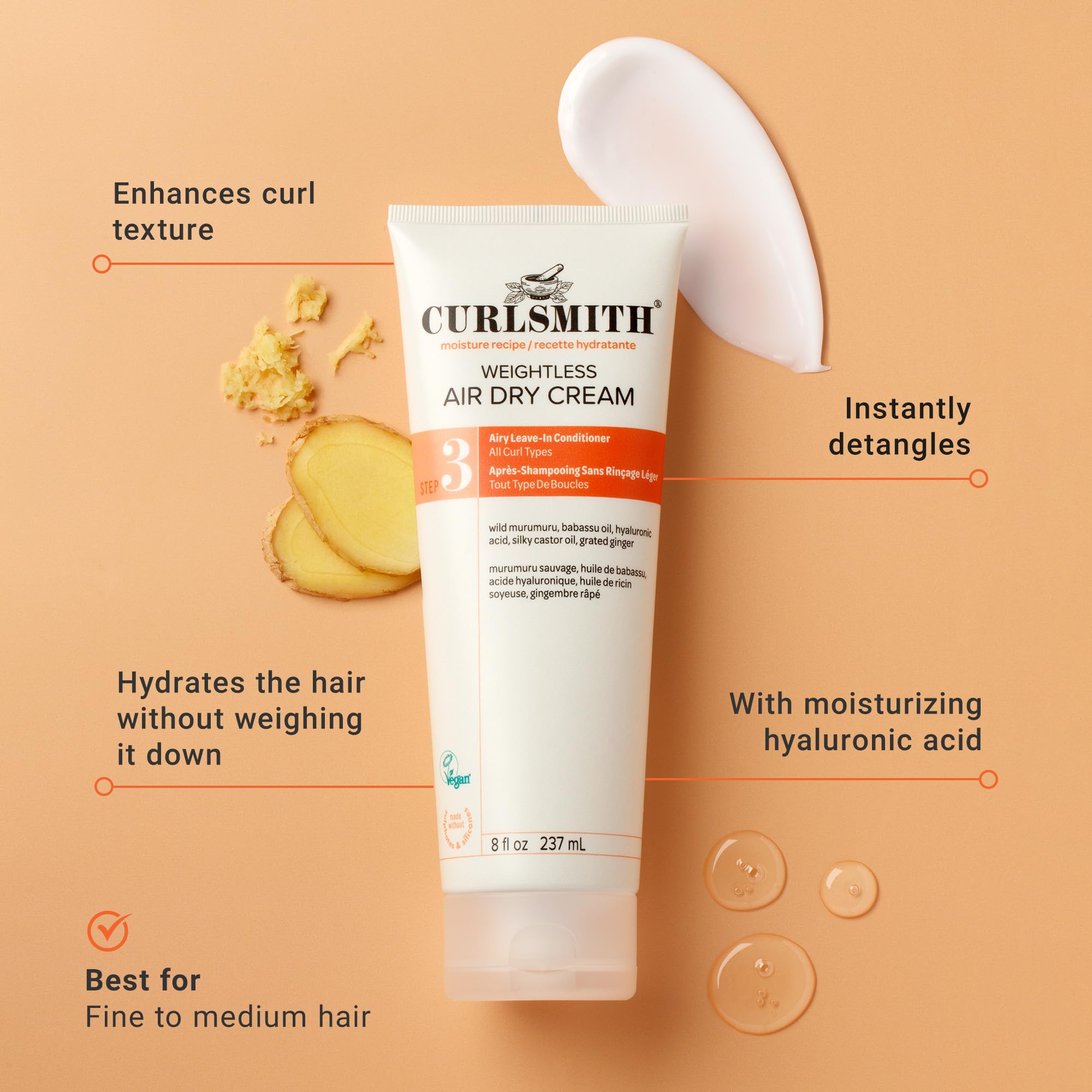 CURLSMITH travel-size products inside a toiletry bag for easy portability