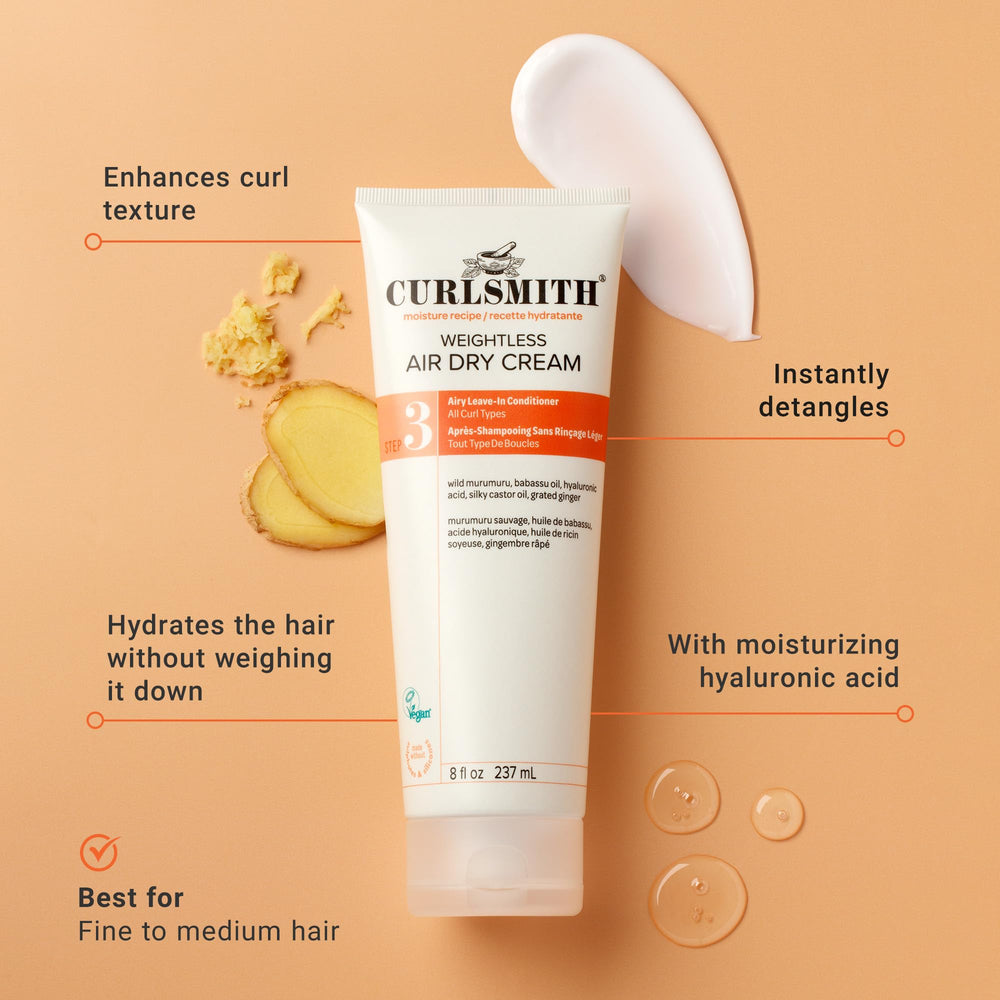 CURLSMITH travel-size products inside a toiletry bag for easy portability