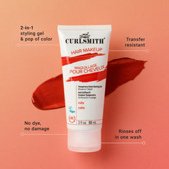 CURLSMITH ruby pigment texture close-up illustrating smooth, blendable formula