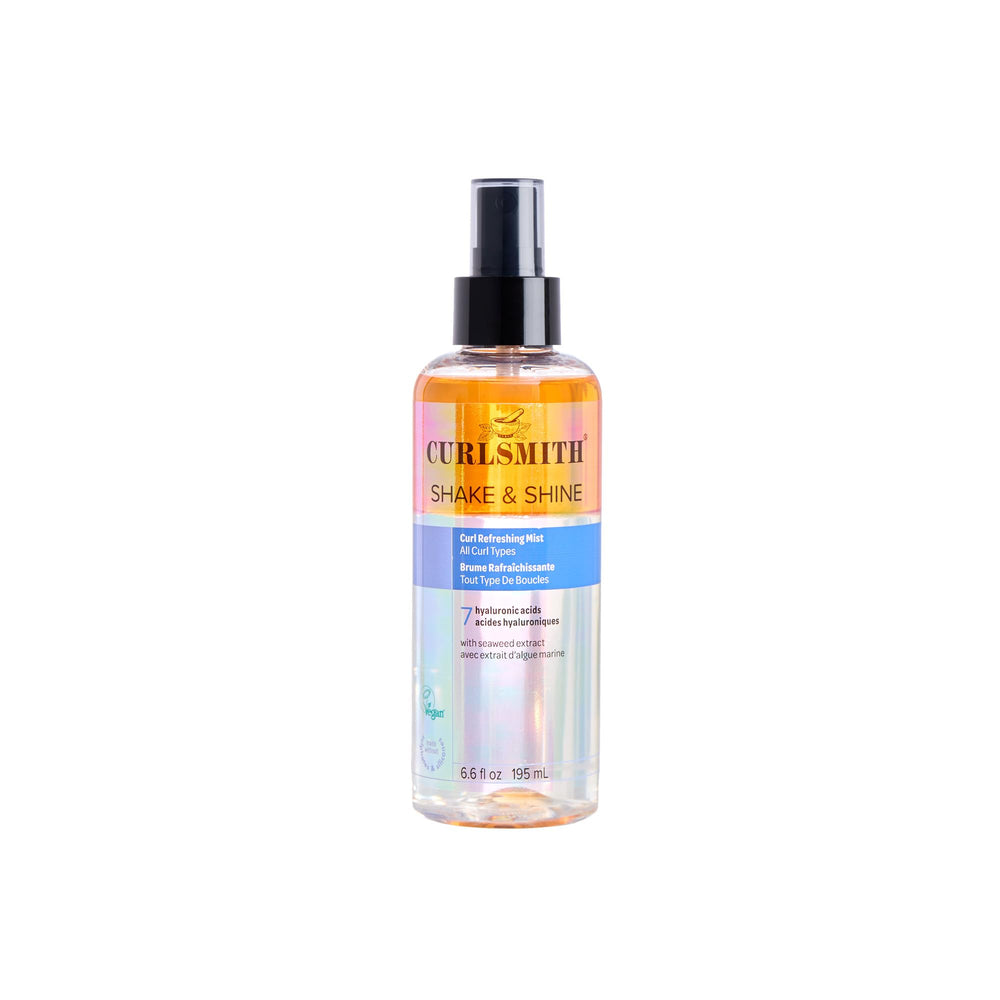 CURLSMITH front packaging showing 6.6 oz bottle and label, highlights convenience