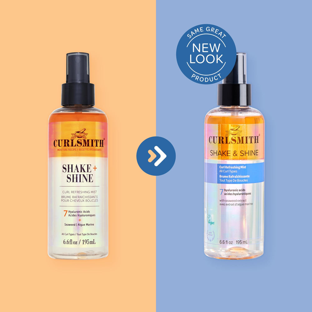 CURLSMITH bottle held in hand to show size and travel-friendly benefit