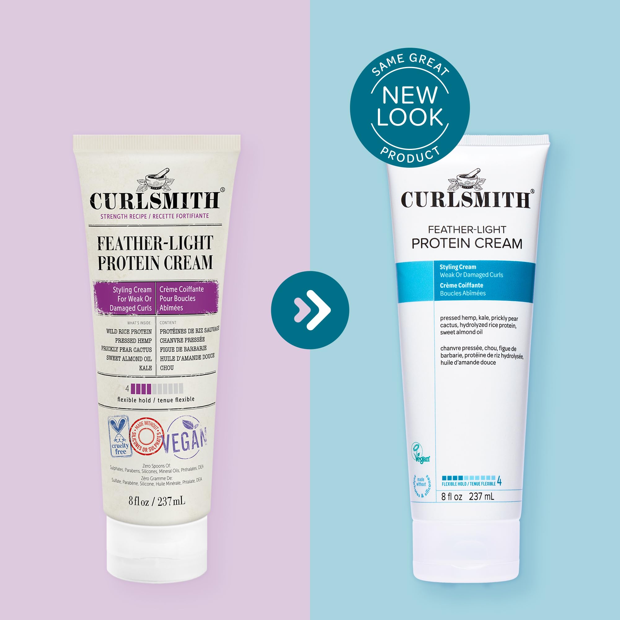 CURLSMITH 8 oz jar in hand illustrating true size and travel-friendly benefit