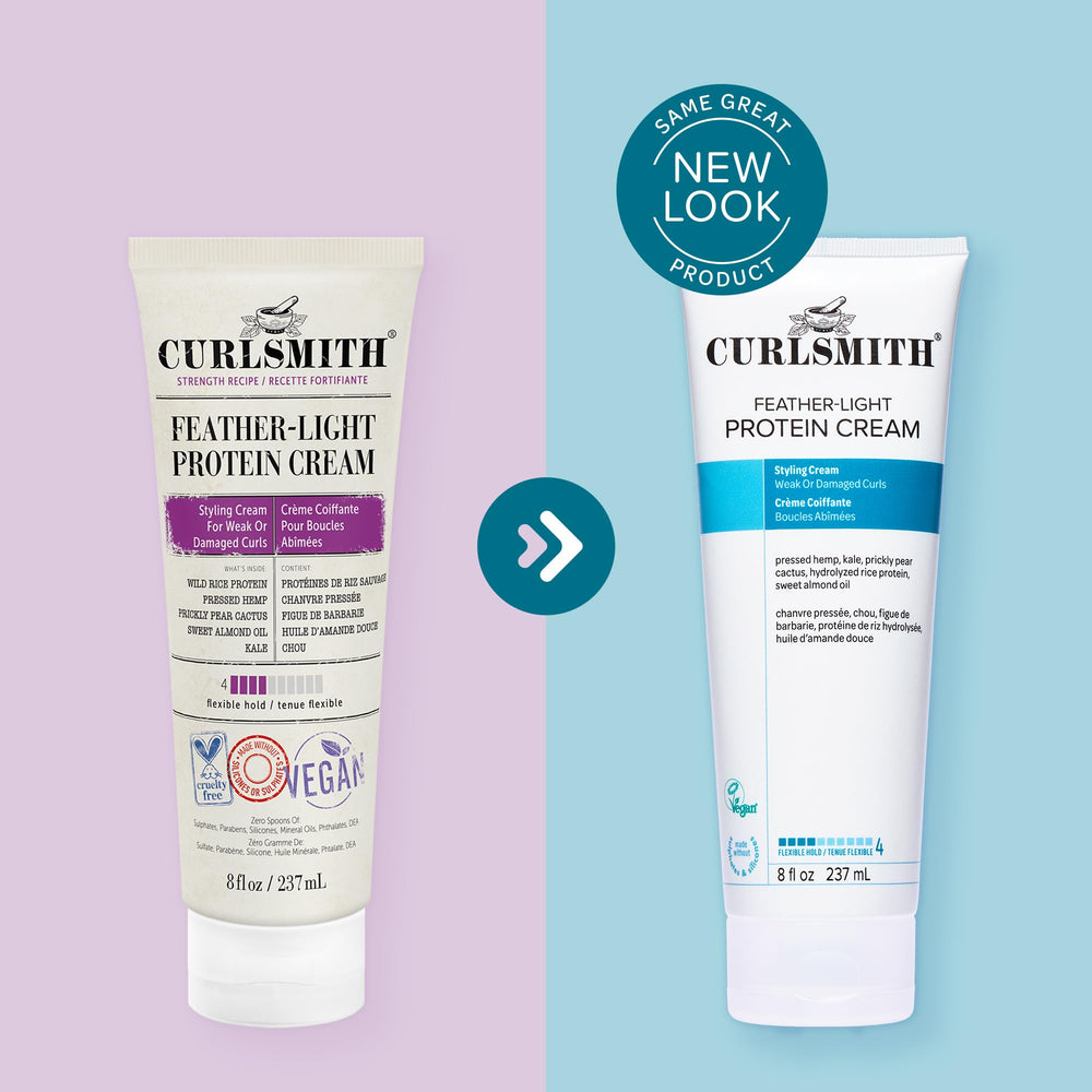 CURLSMITH 8 oz jar in hand illustrating true size and travel-friendly benefit