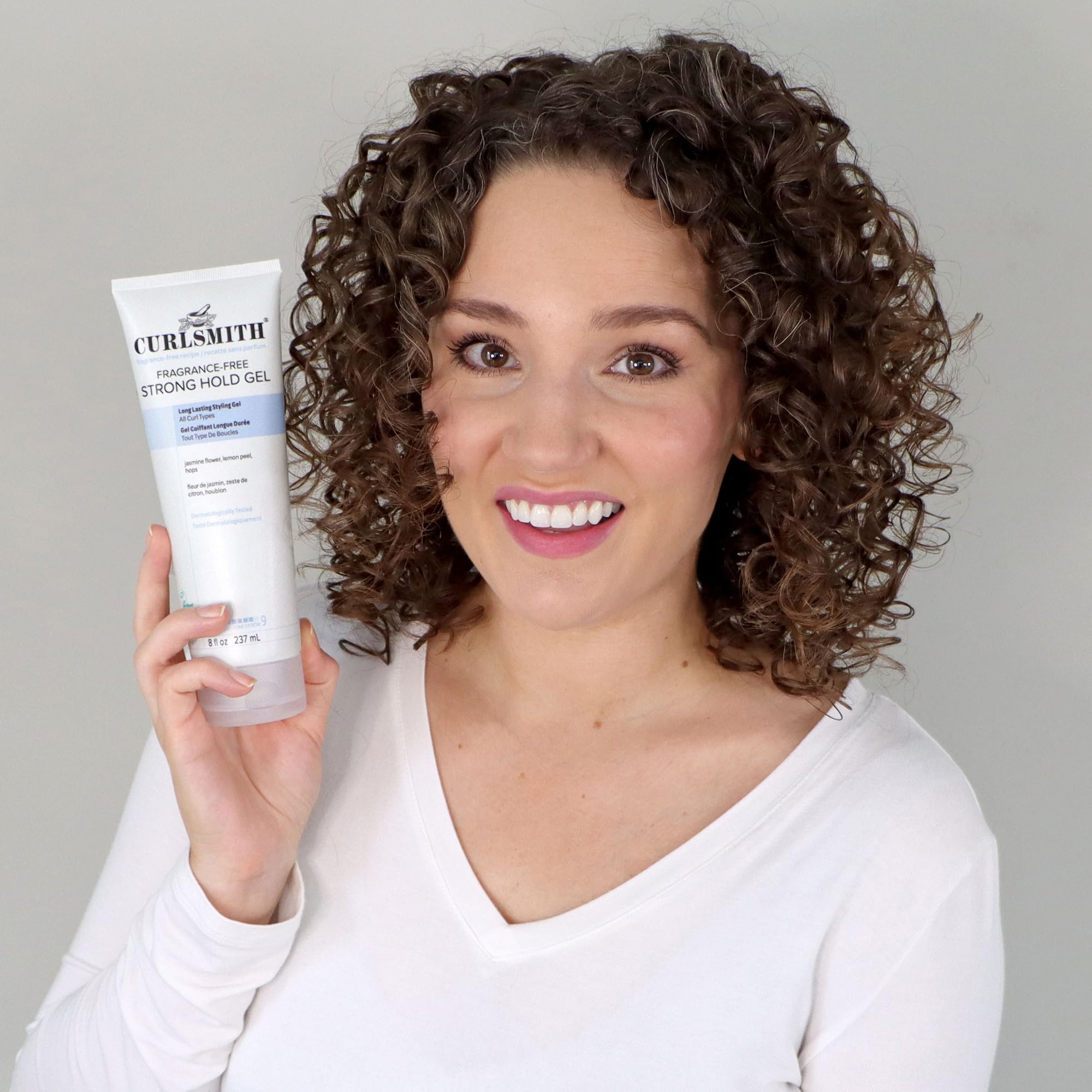 CURLSMITH dried cast on hair demonstrating firm hold and frizz resistance