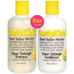 CurlyKids front packaging showing bottles and pack for easy identification and confidence