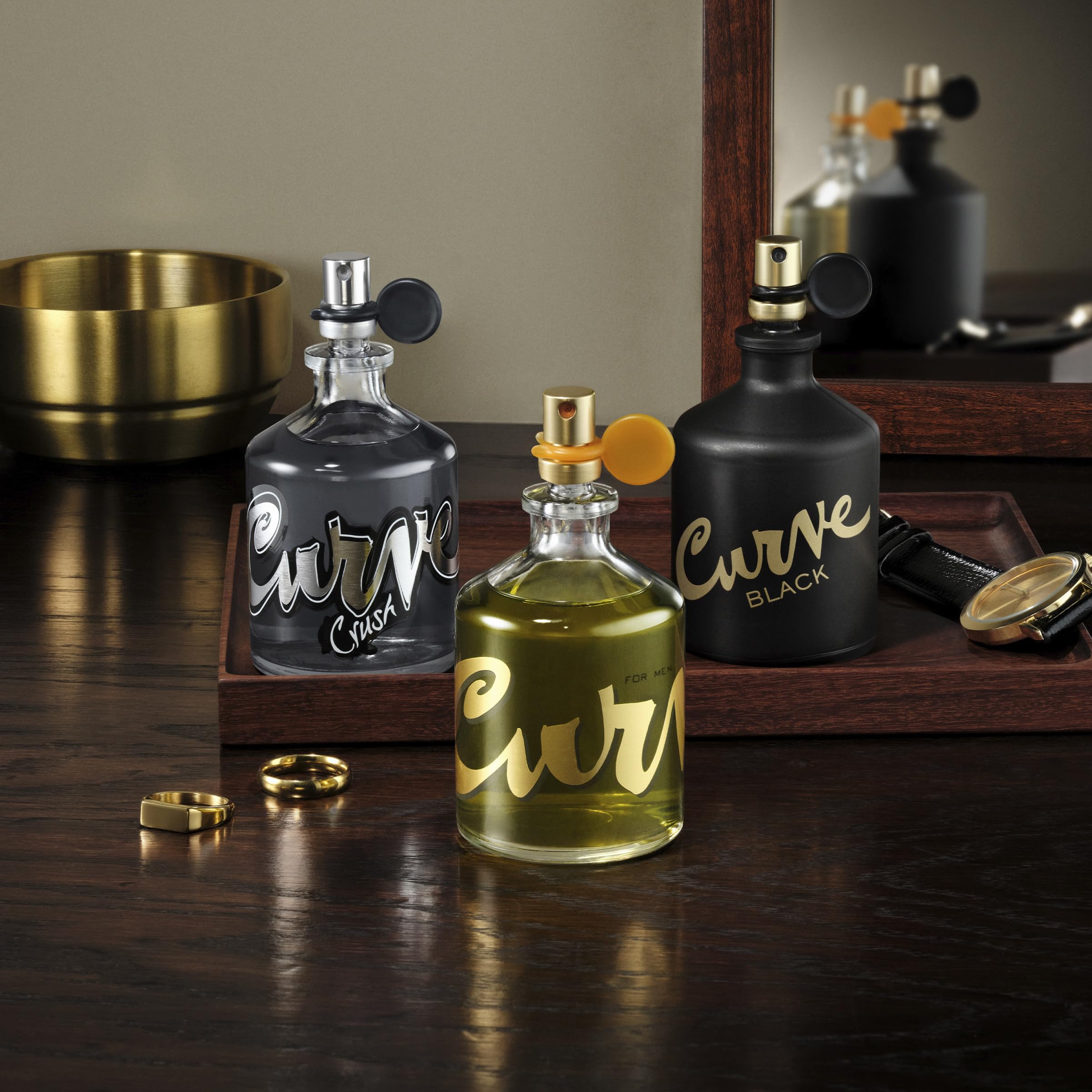 Curve Black bottle on dresser lifestyle scene suggesting everyday use