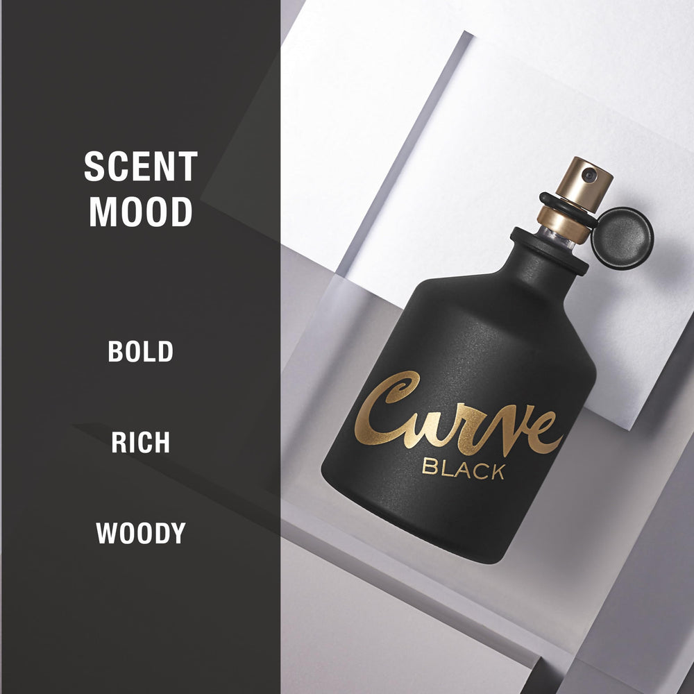 Curve Black spray mist demonstrating even application and fresh projection