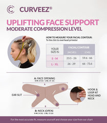 CURVEEZ strap worn after surgery demonstrating stabilized jawline support