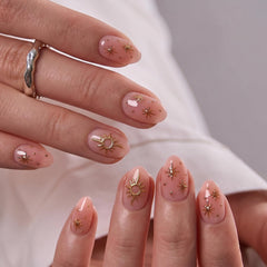 CurvLife side profile of press on nail on finger demonstrating natural fit and comfort