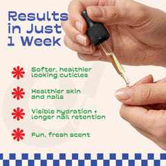 Cuticle And Co bottle in hand showing pocketable 1 oz convenience
