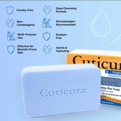 Cuticura bar held in hand showing size and easy grip