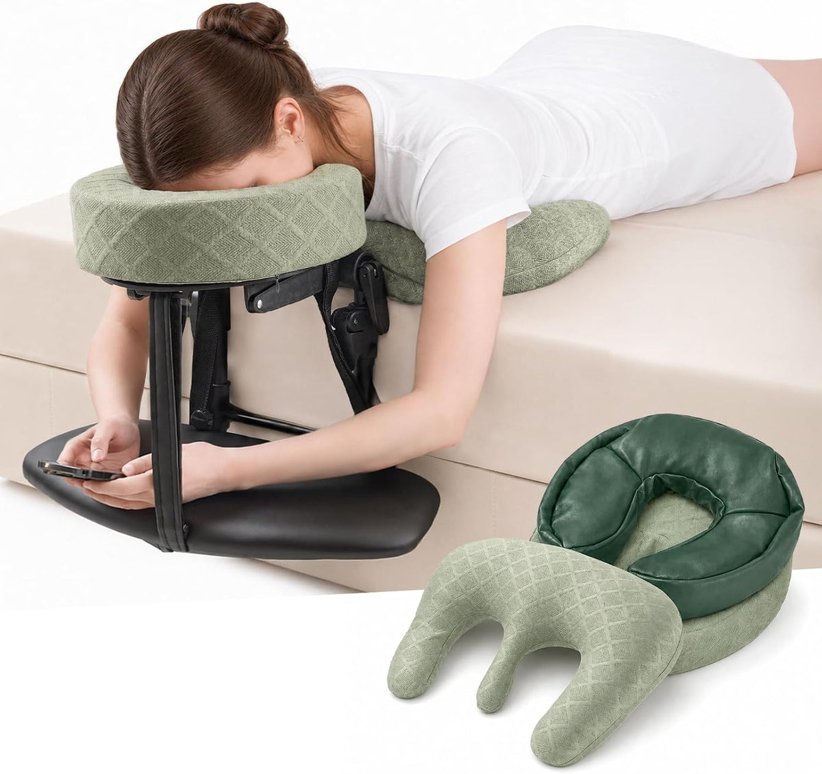 Cxgros front view of full headrest kit showing compact setup and convenience