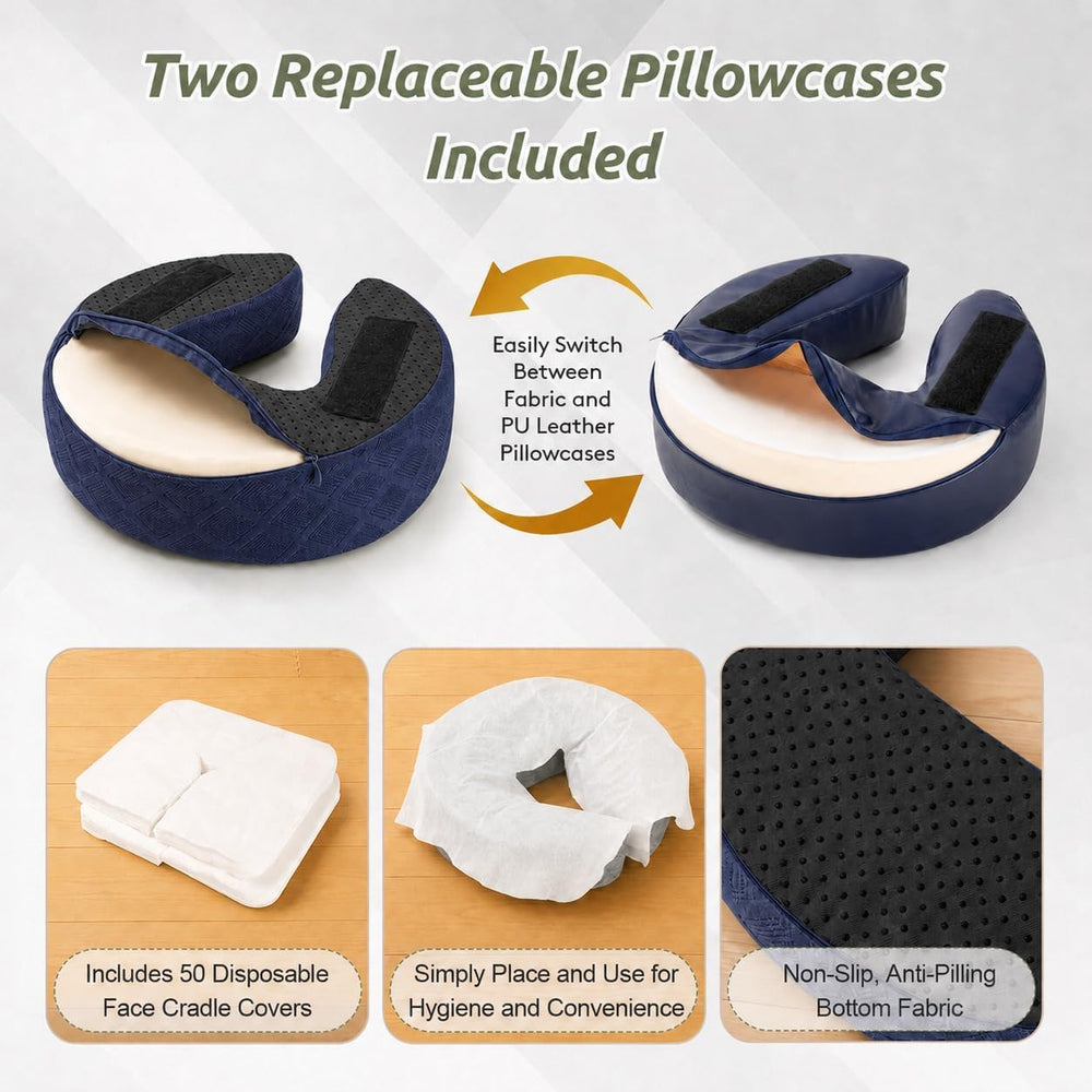 Cxgros headrest next to ruler showing frame dimensions and compatibility with most mattresses