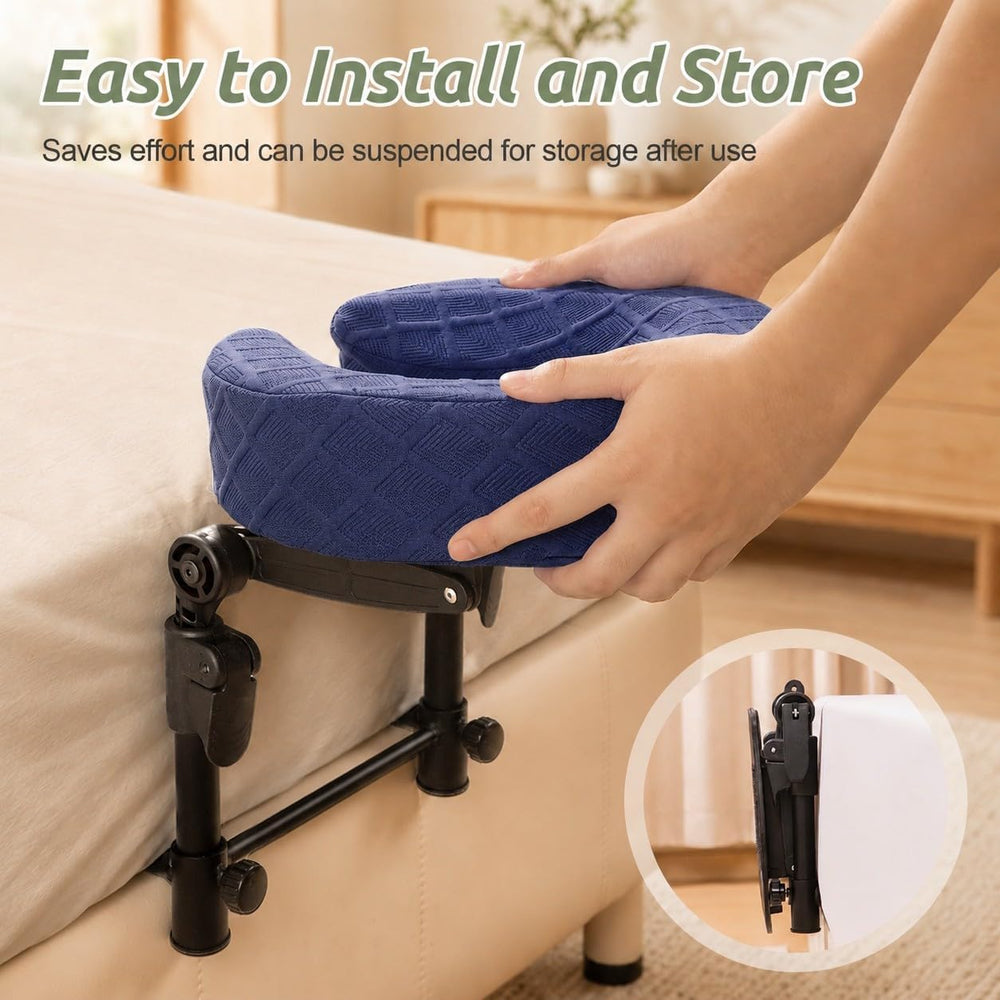 Cxgros headrest sliding under mattress to demonstrate simple installation and stable support