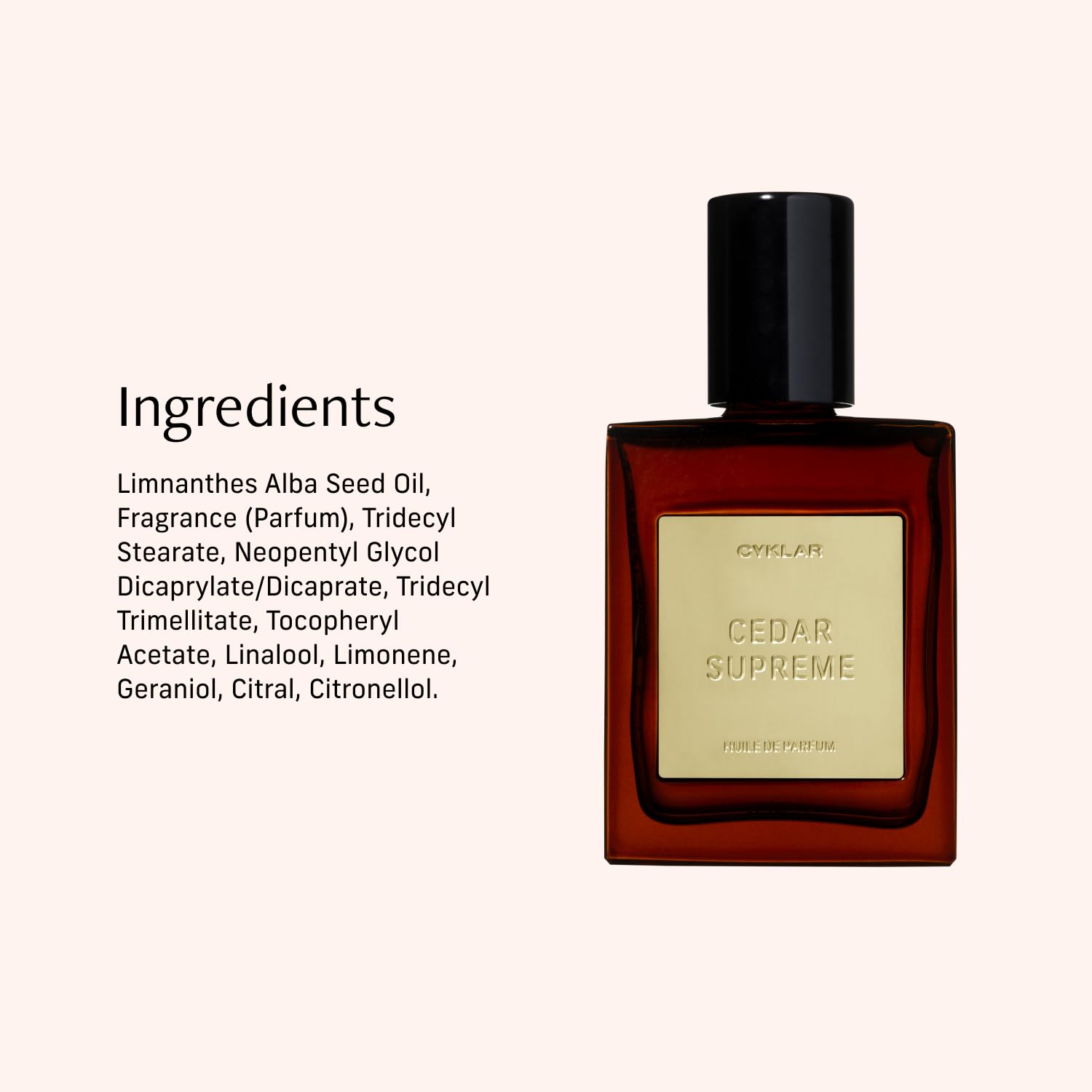 CYKLAR product label and ingredient list for informed, transparent choice