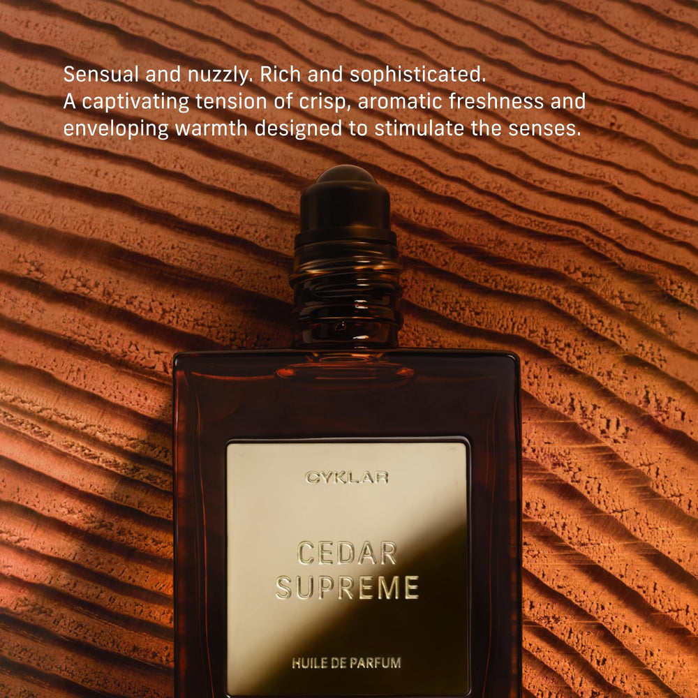 CYKLAR perfume oil texture close-up highlighting smooth, concentrated formula