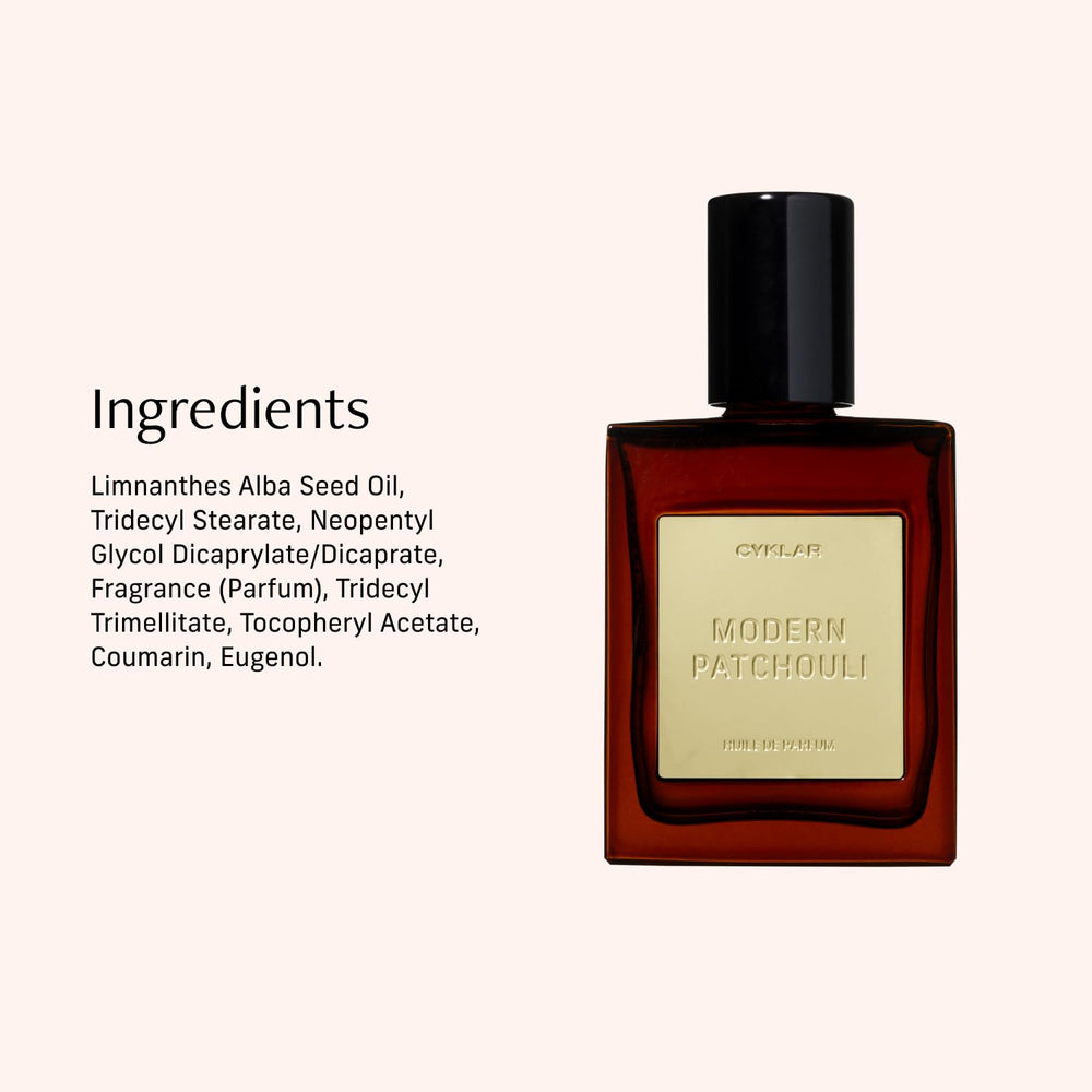 CYKLAR bottle label detail highlighting fragrance notes and quality