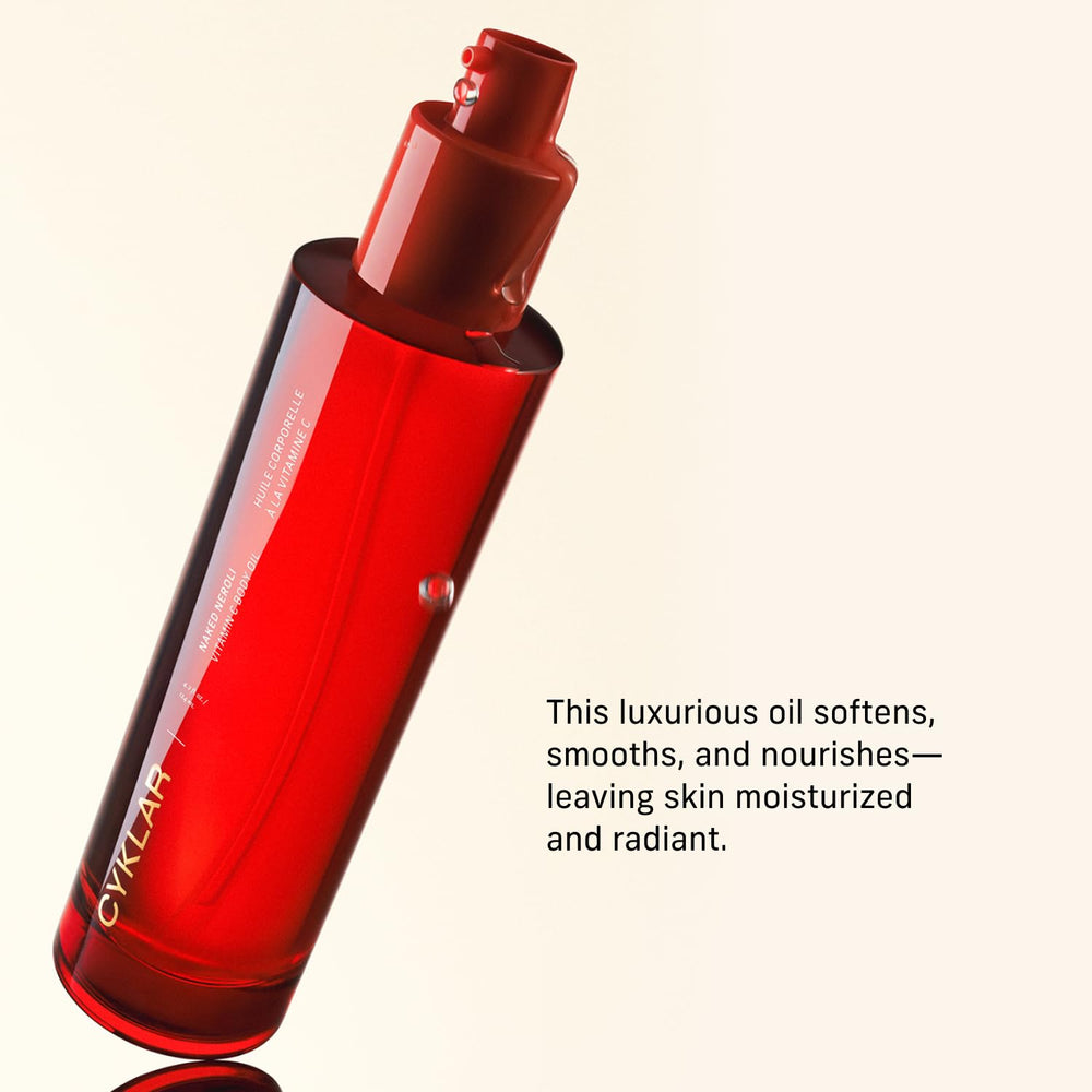 CYKLAR oil drop on skin showing silky texture and quick absorption