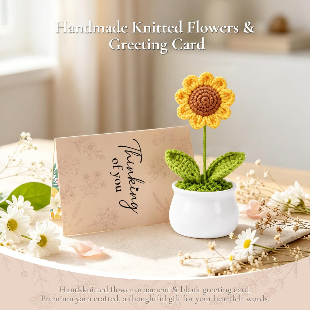 CYTEULIO cozy socks paired with hand-knitted sunflower for a sentimental touch