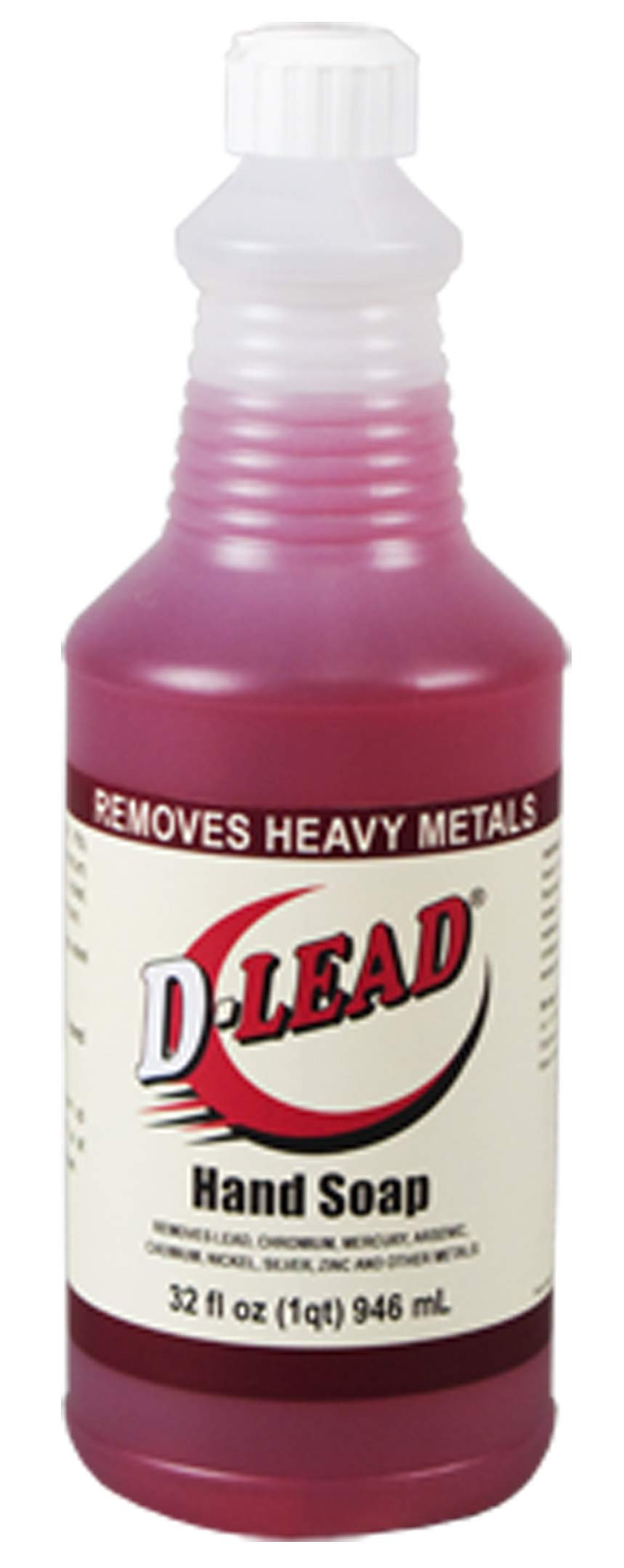 D-Lead front label showing 32 oz bottle and clear product benefit