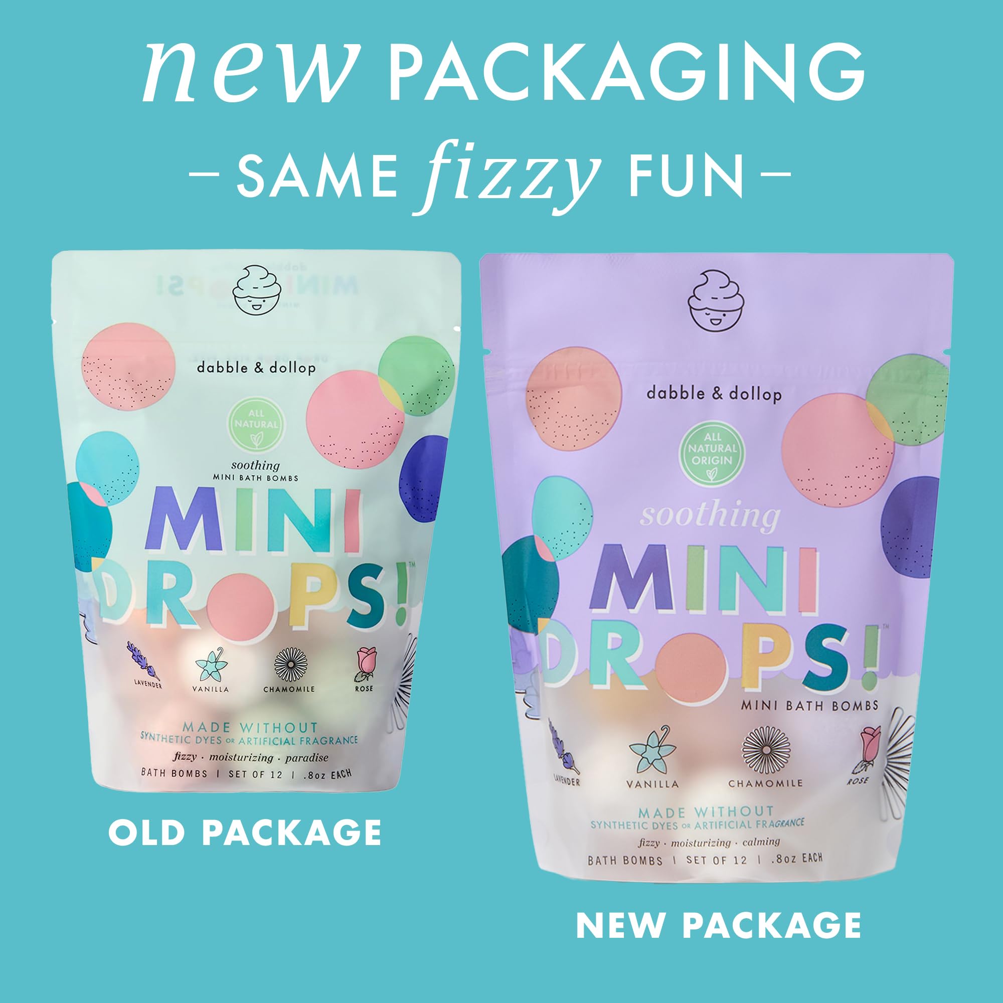 Dabble & Dollop bath bomb fizzing in tub, calming sensory play and gentle aroma