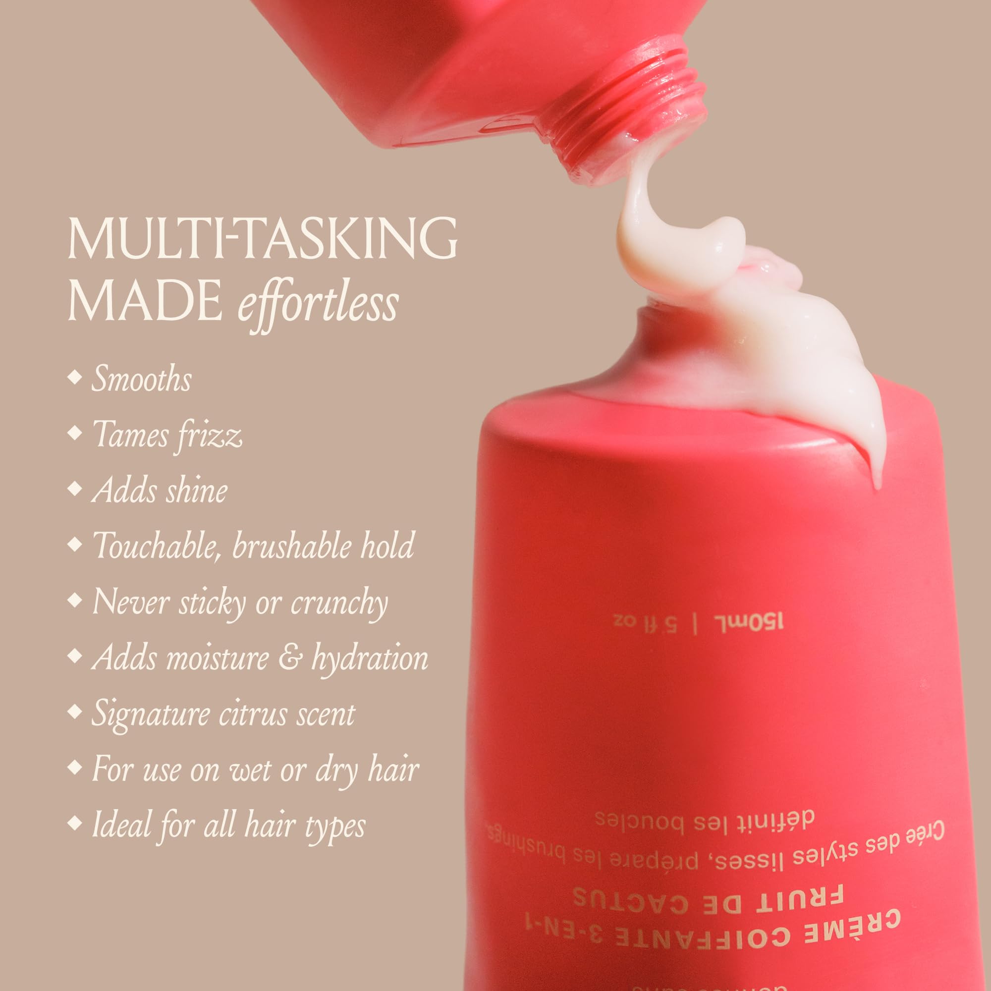 DAE styling cream dispensed on hand demonstrating easy application