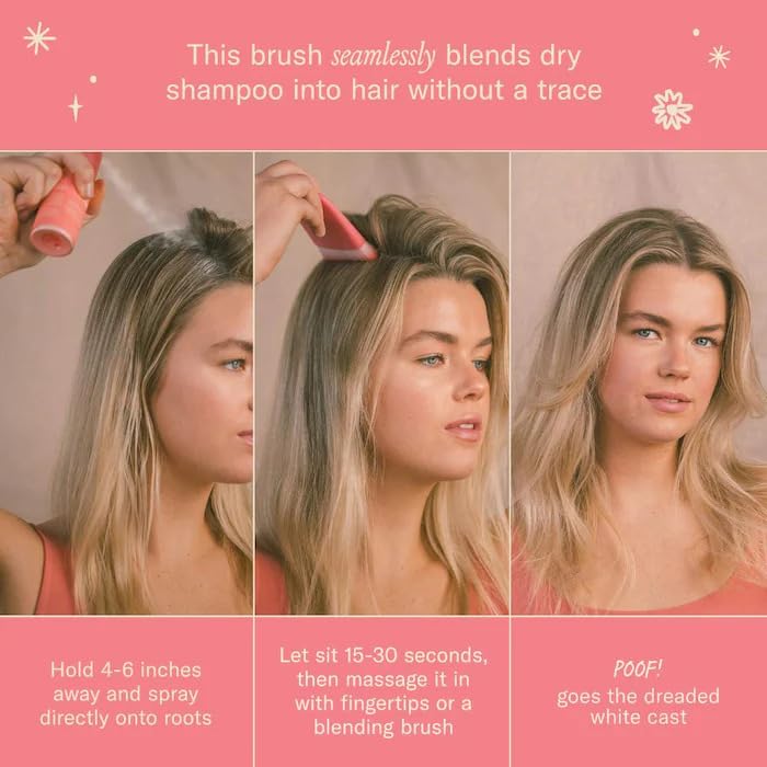DAE brush in use at roots demonstrating even powder blending benefit