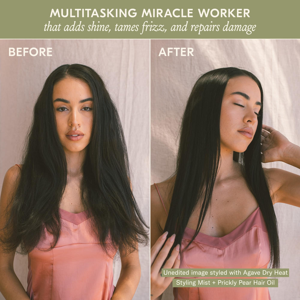 DAE smooth, polished ends on dry hair showcasing added shine and softness