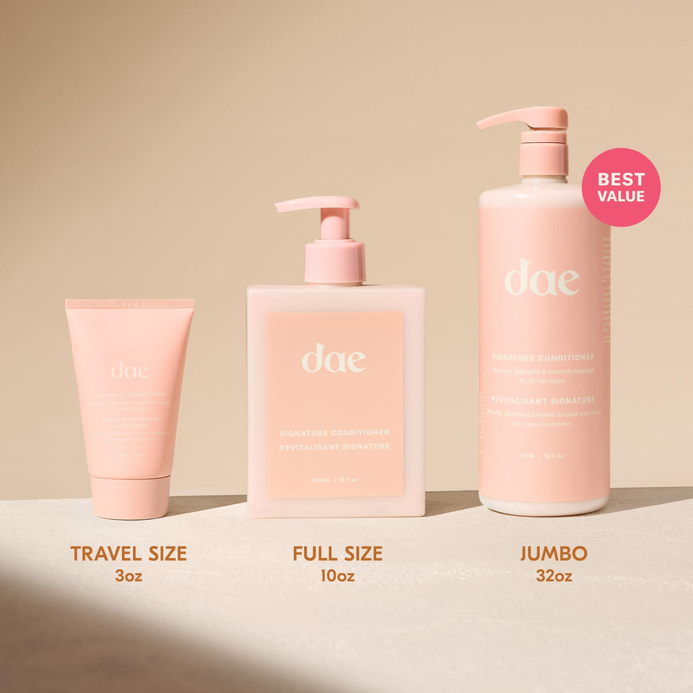 DAE bottles beside ruler to show size and travel-friendly benefit