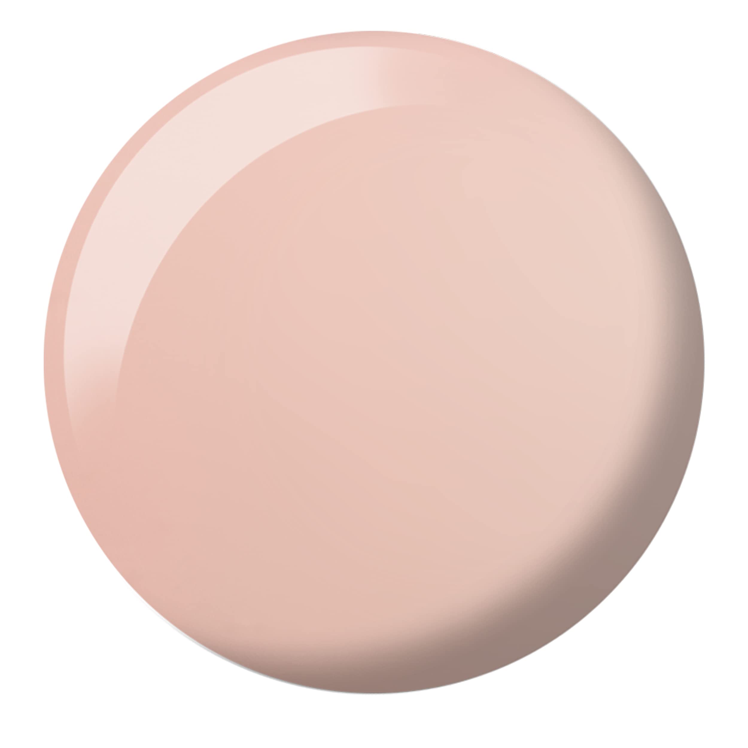 DAISY DND shade swatch on nail wheel showing sheer peach-beige buildable color