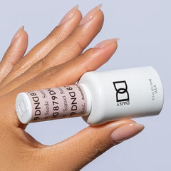 DAISY DND close-up of matching gel and lacquer bottles for consistent color