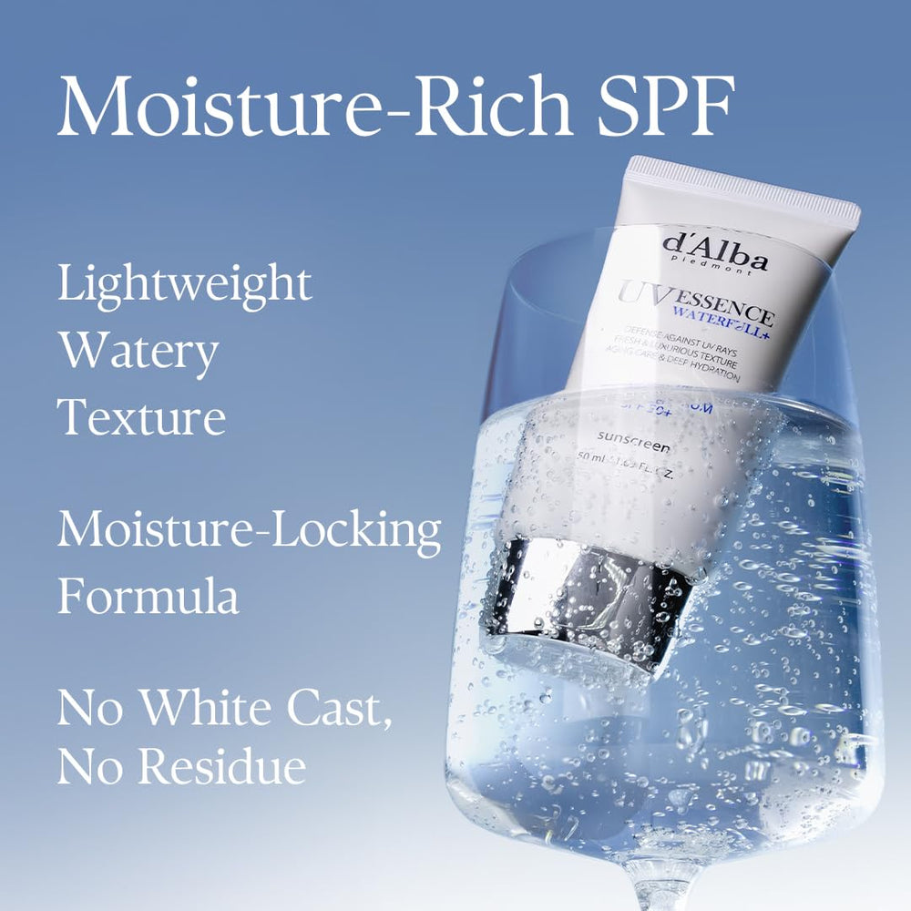d'alba Piedmont before and after application showing dewy, non-greasy finish