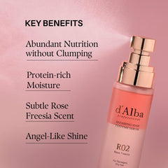 d'alba Piedmont applied to hair ends to smooth frizz and add shine