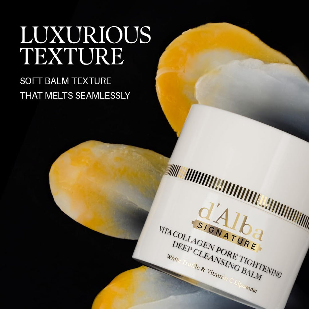 d'alba Piedmont balm texture melting on fingertip to dissolve makeup