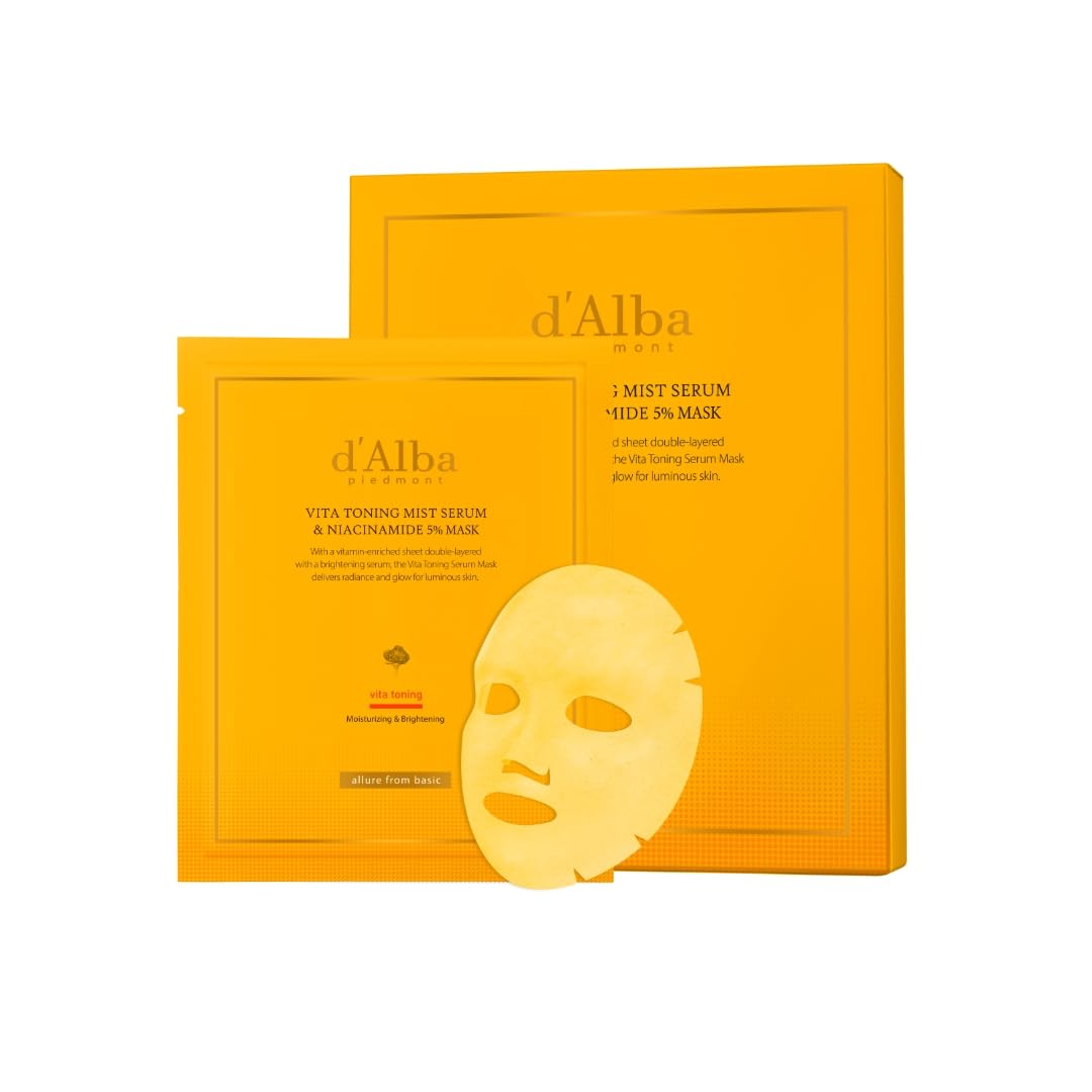 d'alba Piedmont front packaging showing four sheet masks and brand clarity