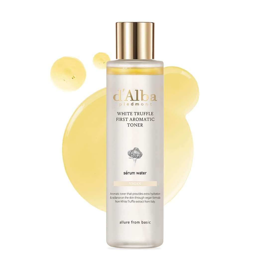 d'alba Piedmont front bottle of toner showing sleek packaging and brand identity for clarity