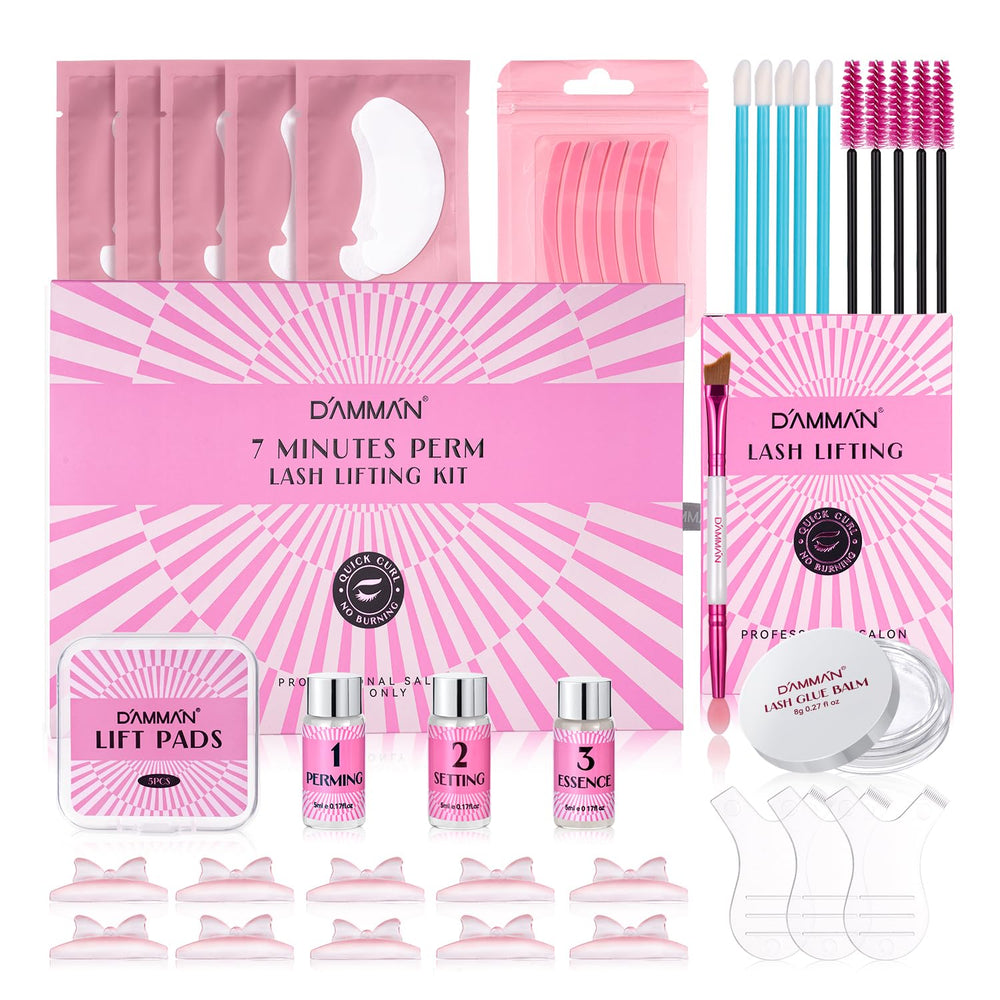 DAMMAN front kit box showing professional lash lift system and clear result