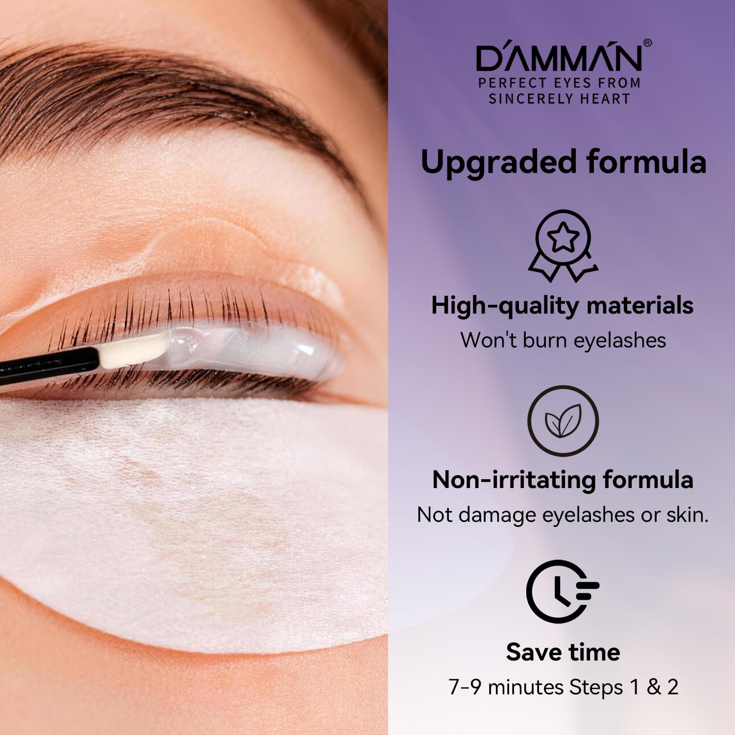 DAMMAN setting cream close-up highlighting gentle formula for shape retention