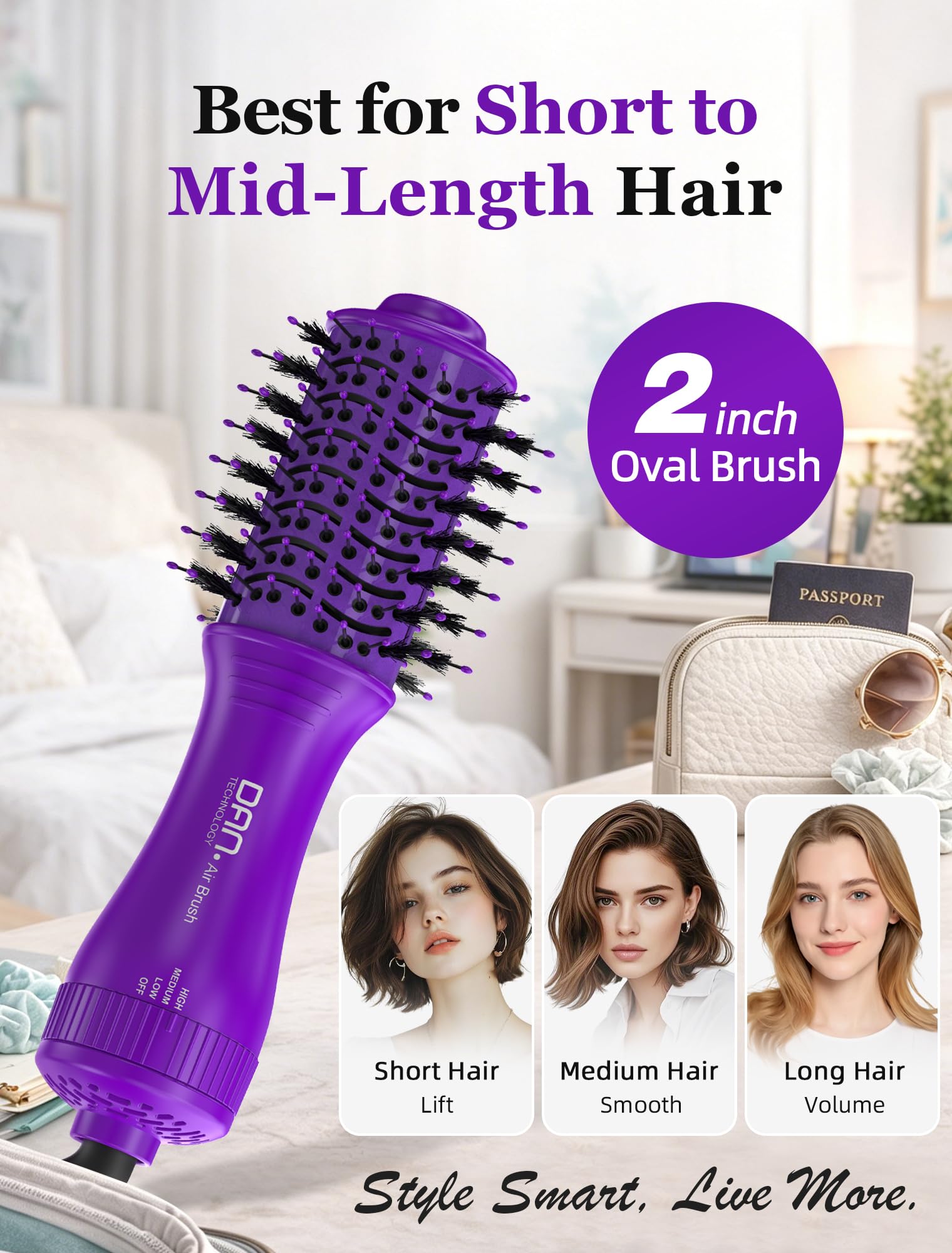 DAN Technology handle with heat controls and cool-touch grip for comfortable use