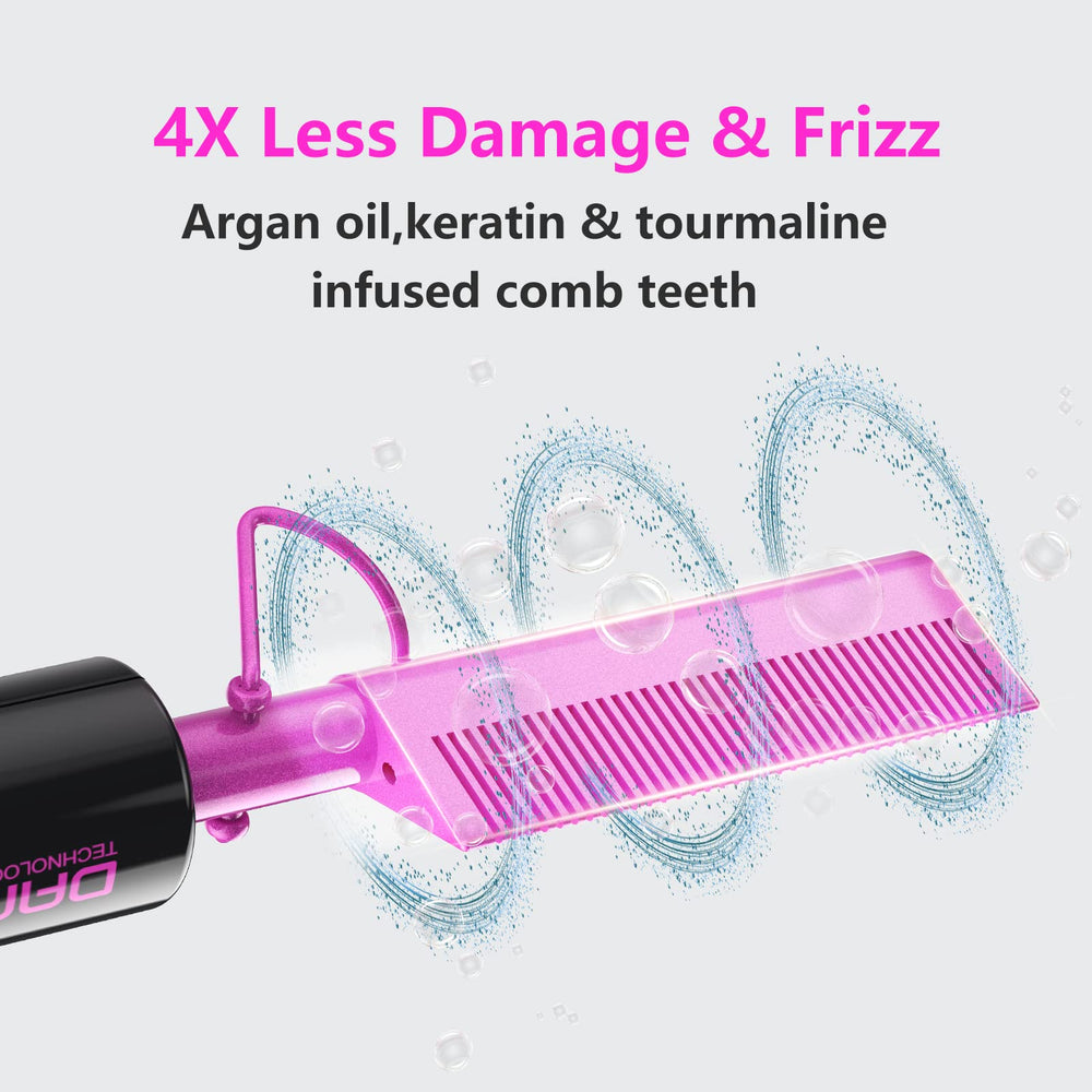 DAN Technology hot comb close-up of teeth and ceramic coating reducing frizz
