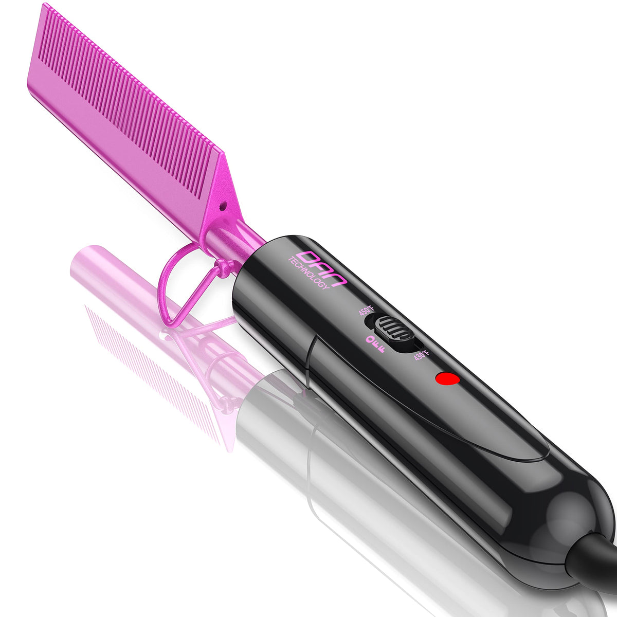DAN Technology hot comb front view showing compact design and quick styling benefit
