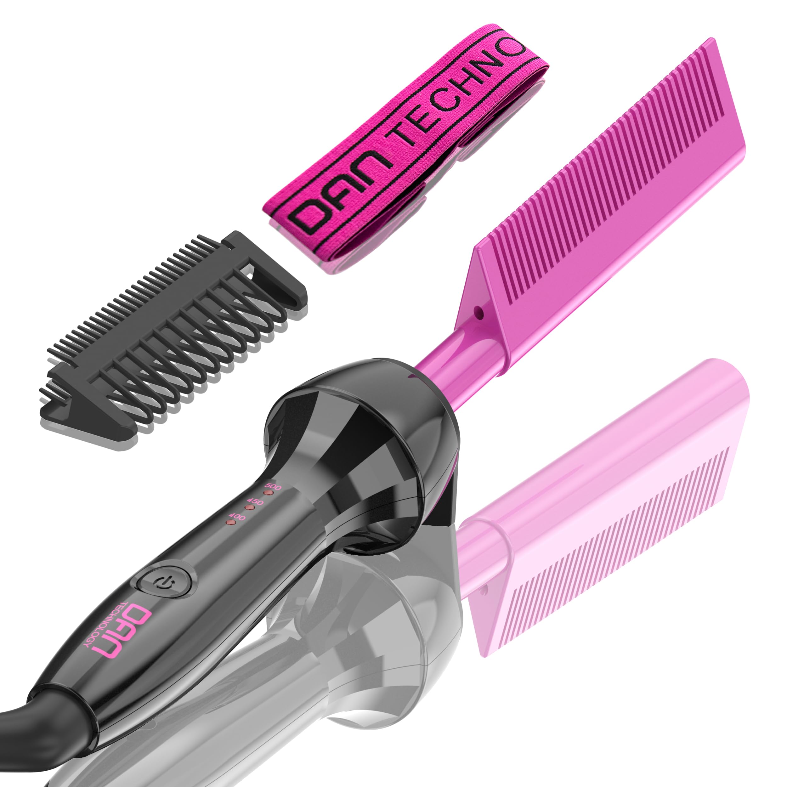 DAN Technology hot comb front view showing sleek design and quick styling benefit