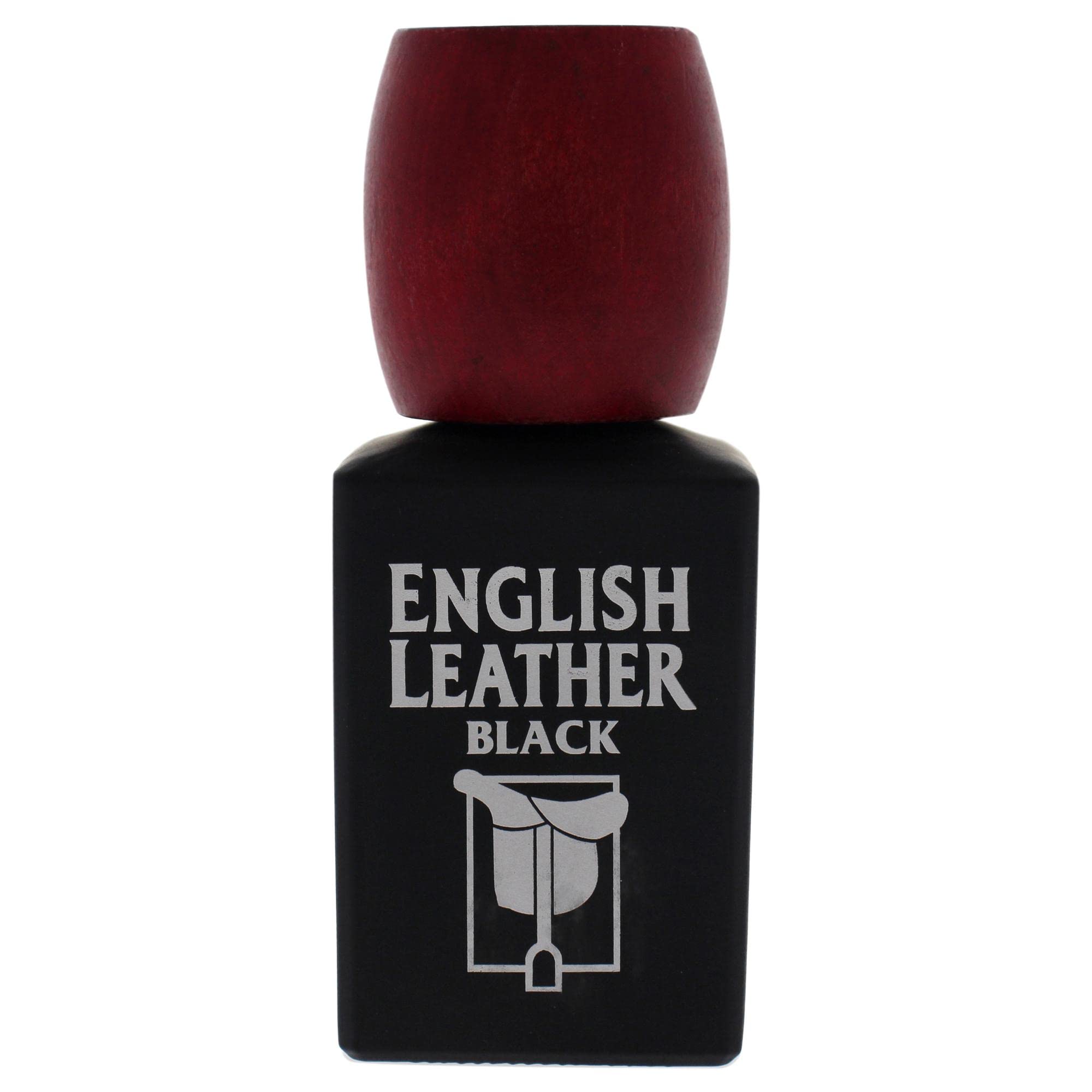 Dana English Leather Black close-up of cap and label highlighting premium finish