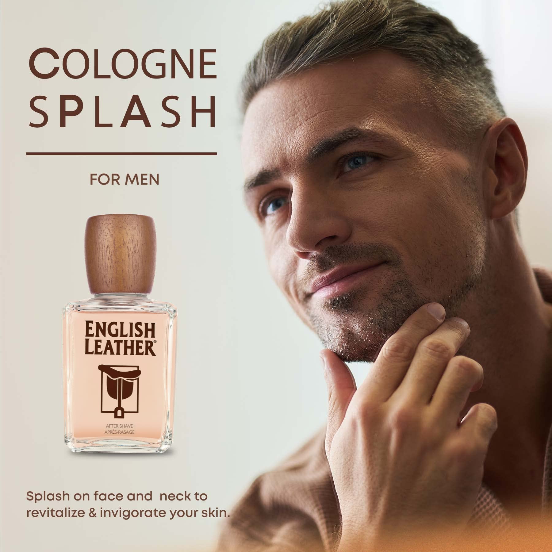 Droplet of aftershave texture on hand showing Dana quick-dry benefit
