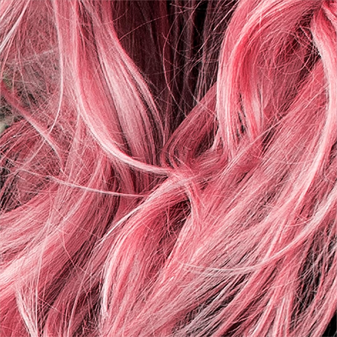 Danger Jones applied on bleached hair showing vibrant light-pink payoff
