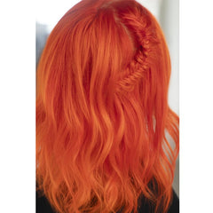 Danger Jones applied on bleached hair for bold, vivid orange payoff
