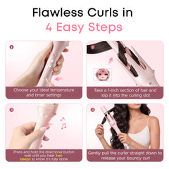 danju automatic curling iron in use creating defined curls